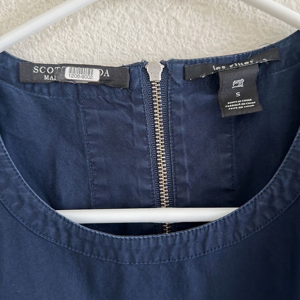 Scotch & Soda Navy Poplin Dress - Picture 10 of 11